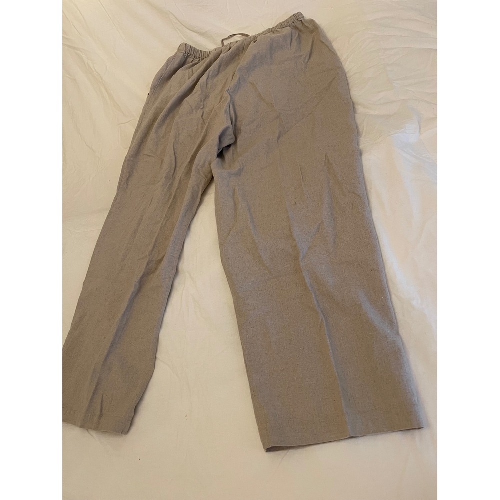 Woman's Alfred Dunner Linen Blend Drawstring Tan/Khaki Pants Sz 16W - Picture 5 of 5